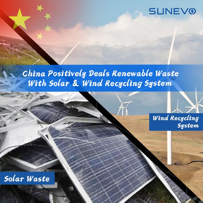 Painel solar e resíduos eólicos que a China agora trata positivamente