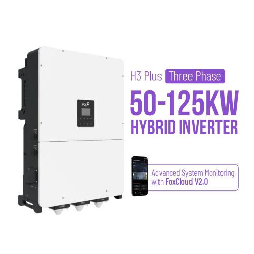 Fox 3 Phase ESS Solar Inverter 50kW 60kW 80kW 100kW 125kW Hybrid Solar Storage Inverter Commercial Use
