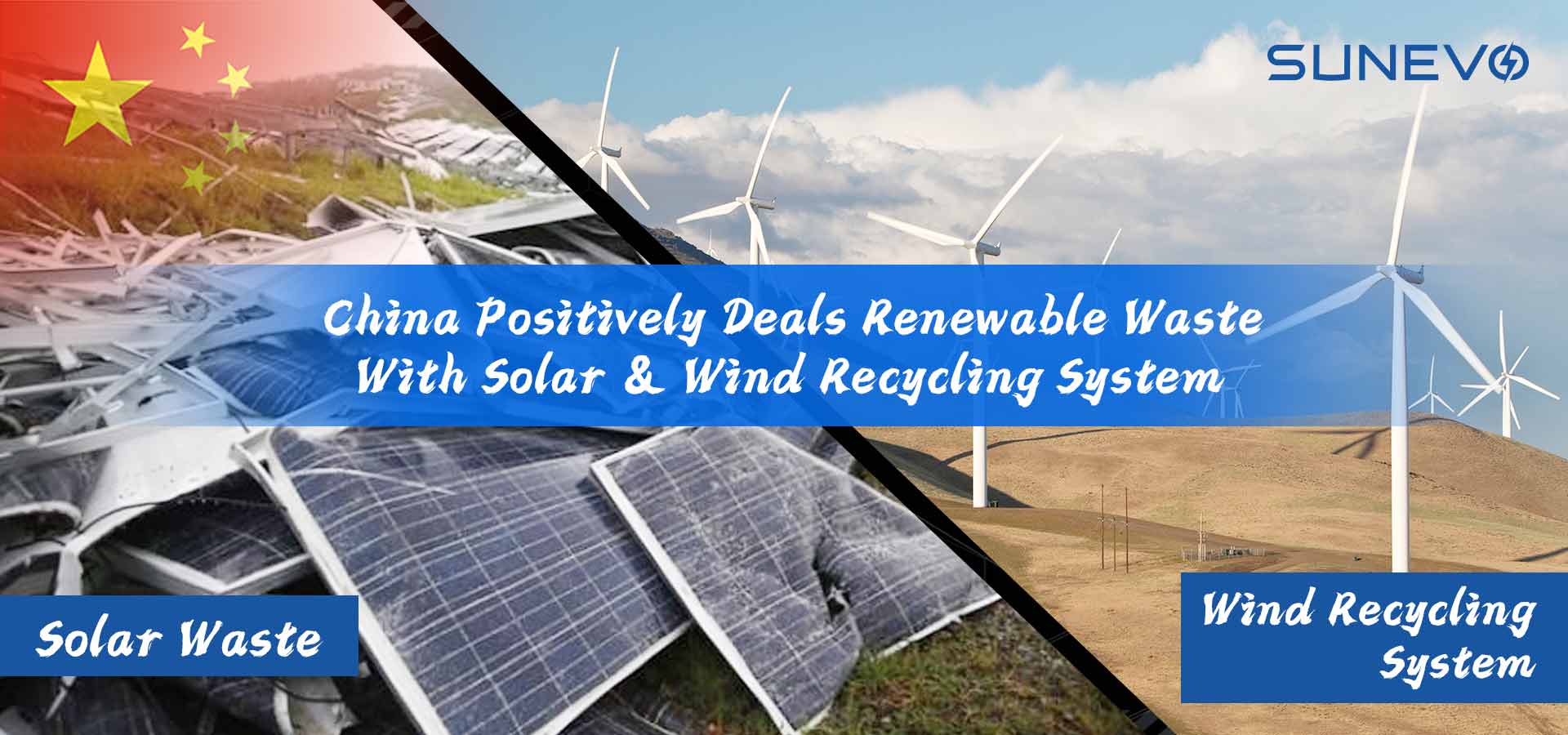 China negocia resíduos renováveis ​​com sistemas de reciclagem solar e eólica